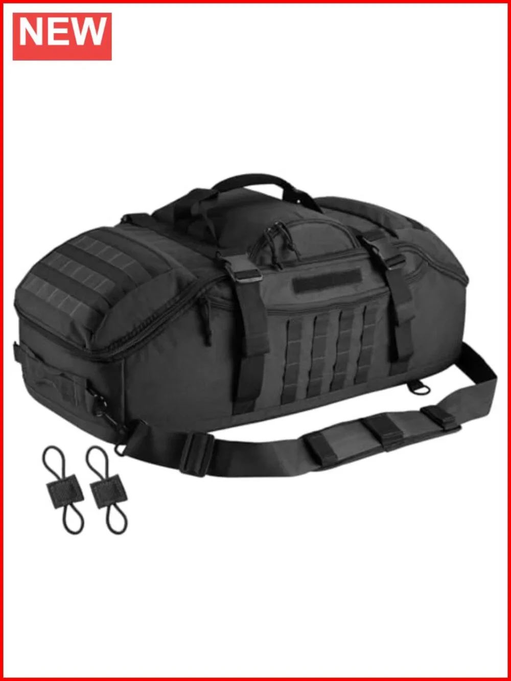 65L Large Duffle Bag, 3-in-1 Tactical MOLLE Pack for Sports Gym Outdoor